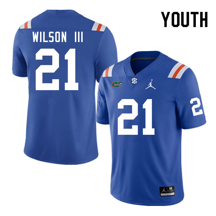 Youth #21 Eugene Wilson III Florida Gators College Football Jerseys Stitched Sale-Throwback